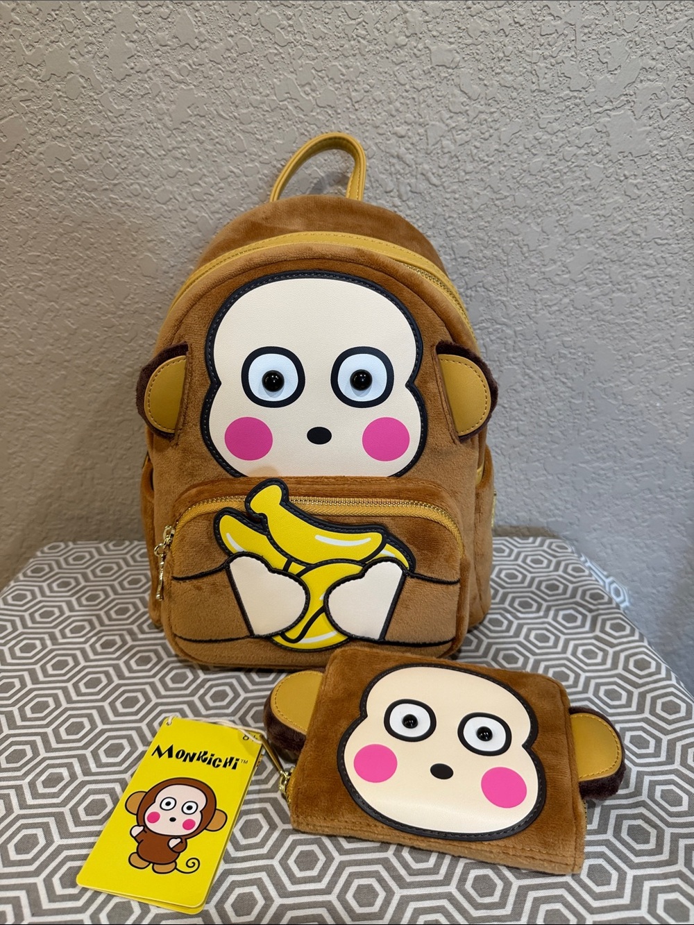 Loungefly Sanrio Monkichi Monkey Plush Backpack & Wallet